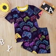 thumbnail image 2 of Toddler Boy Clothes Kids Unisex Summer Round Neck Printed Sleeveless Sports 1t 2t 3t 4t 5t 6t Clothing Set Pants Boys Outfits Two Pieces, 2 of 6
