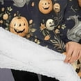 thumbnail image 3 of Oversized Wearable Blanket Hoodie,Nightmare Before Christmas Halloween Pattern Sherpa Blanket Hoodie with Super Pockets,Super Warm Fuzzy Pullover for Women & Men, 3 of 6