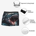 thumbnail image 3 of Pofeuu Wave Chain Shark Print Men’s Boxer Briefs, Moisture-Wicking Underwear, Regular,Trunk-X-Large, 3 of 5