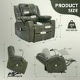 thumbnail image 3 of FLUSGO Power Lift Recliner Standing Chair with Massage, Breathable Leather Recliner Chair with Phone Holder, Remote Control, USB Port, 2 Pcs Stainless Steel Cup Holder & Side Pockets, 3 of 10