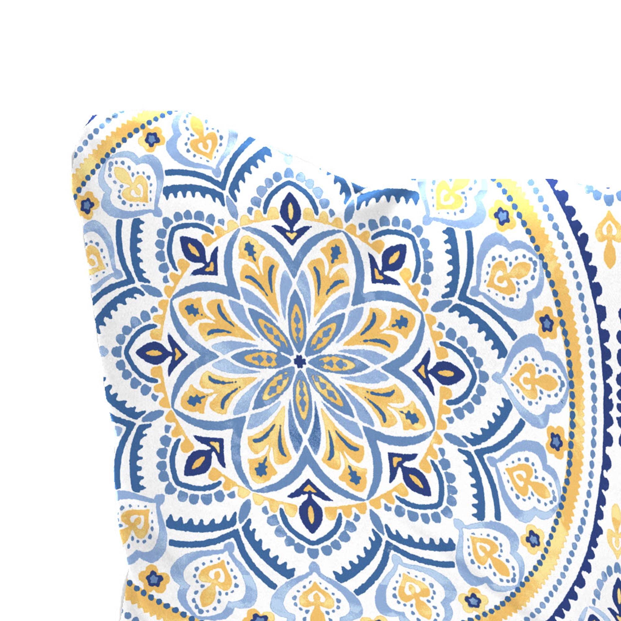 Jordan Manufacturing 24" x 24" Castille Multicolor Medallion Square Tufted Outdoor Deep Seat Chair Back Cushion with Fabric Button (2 Pack)