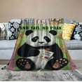 thumbnail image 2 of COMIO  Cartoon Panda Blanket Cute Panda Gifts for Girls Boys Kids, Panda Lovers Christmas Birthday Gifts, Green Panda Decor for Bed Sofa Couch Room, Soft Cozy Plush Throw Blankets, 2 of 6