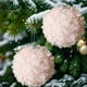 thumbnail image 1 of Adorno navideño de bola flocada, adorno de peluche rosa para árbol, bola colgante de espuma de 10 cm, decoración festiva para el hogar.,Vsgery, 1 of 7