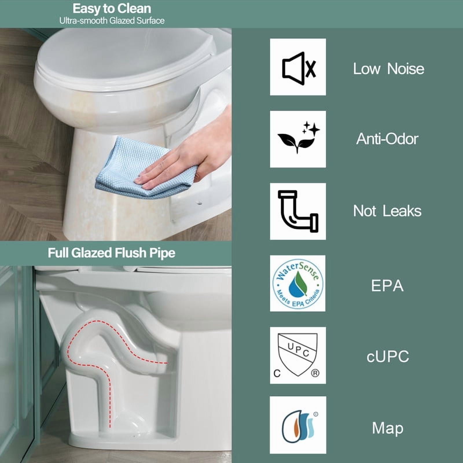 MIUARA Extra Tall Toilet 21" Height - Elongated Bowl, Dual Flush 1.1/1.6 GPF, 12" Rough-In, Soft-Close Seat, White