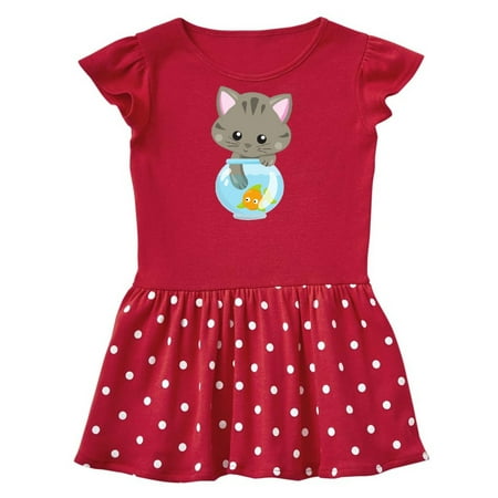 

Inktastic Kitty And The Fish Bowl Cute Little Cat Fish Gift Baby Girl Dress
