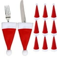 thumbnail image 4 of Dytern Christmas,10 Pcs 12X6CM Christmas Caps Cutlery Holder Fork Spoon Pocket Tablewear Decor Set Christmas Supplies, 4 of 10
