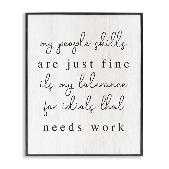 Stupell Industries Rustic Lodge Sassy People Skills Phrase Black Framed Giclee Art, 16 x 20, by Lil' Rue