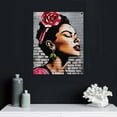 thumbnail image 4 of HENGT Bansky Street Graffiti Woman Wall Art Life is Beautiful Inspirational Quote Canvas Picture Art Print Modern Home Wall Decor for Living Room Bedroom Framed Artwork - 16x20, 4 of 4