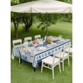 thumbnail image 4 of Outdoor Tablecloth with Umbrella Hole for Patio/Picnic/Party/Camping, Navy Blue Starfish Coastal Waterproof Table Cloth Rectangle Table Cover Washable, Beach Coral Botanical Nautical (60"x 84"), 4 of 8