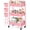 Soft Pink, variant on Heavy Duty 3 Tier Rolling Cart Metal with Wheels, White Three Tiered Shelf