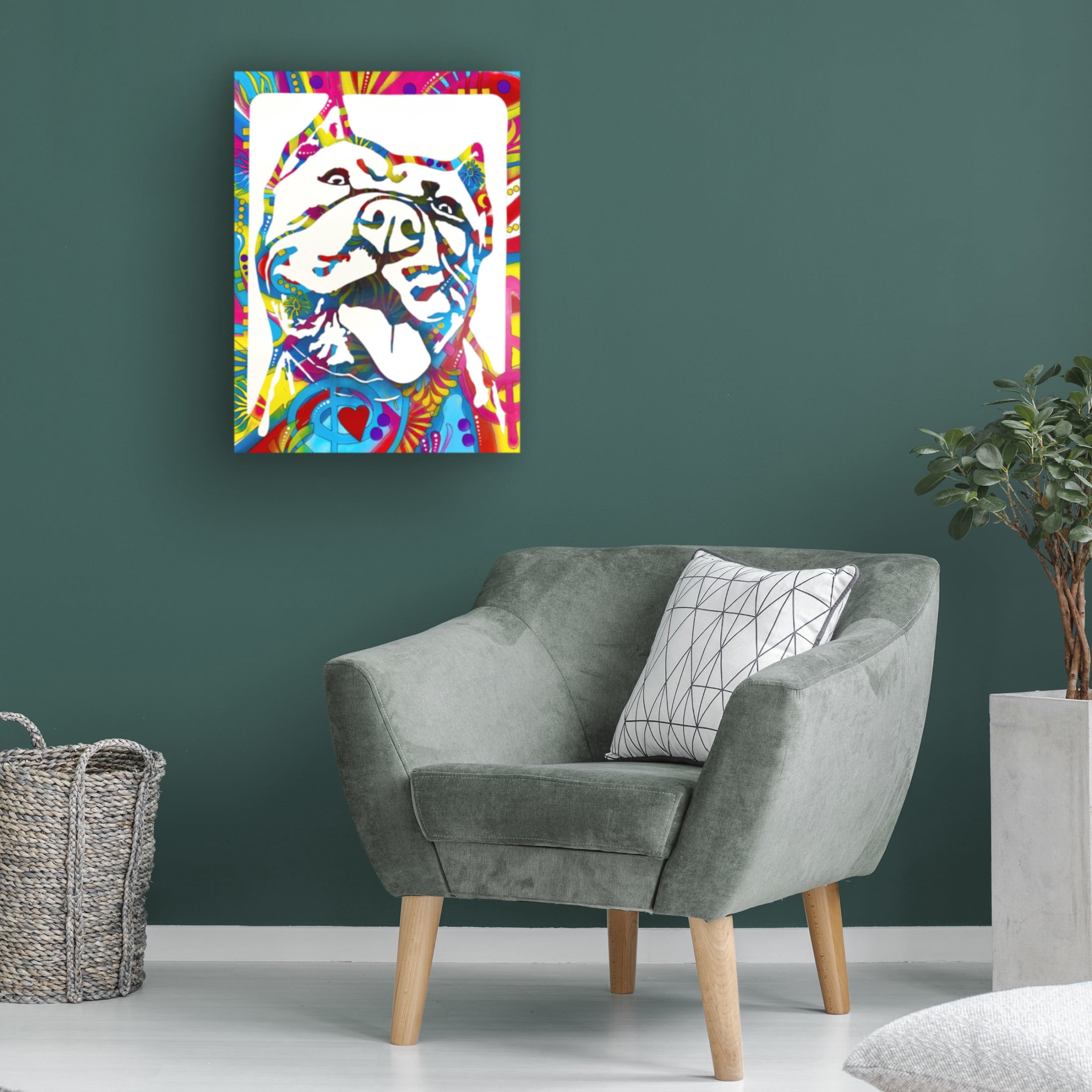 Canvas Wall Art - Dean Russo 'Love Pittie' Wall Art for Living Room, Bedroom, or Office Décor by Trademark Fine Art - 35 x 47 Inches