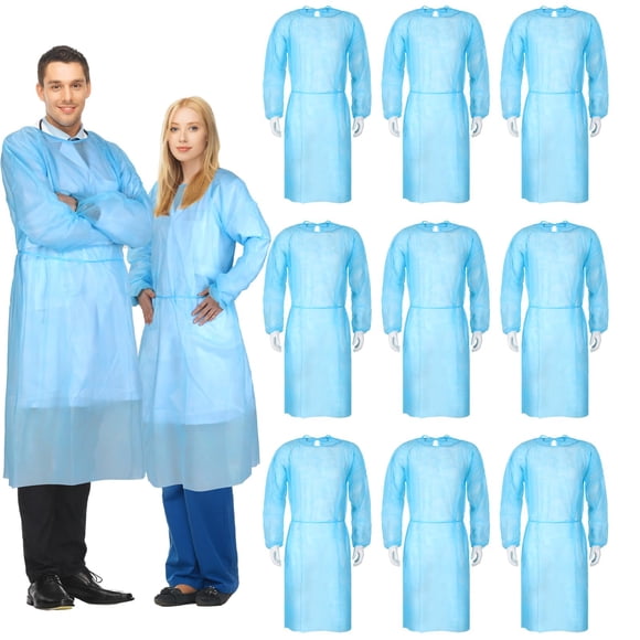 Batas aislantes desechables Xuhal, paquete de 150 unidades, PPE, unisex, azules
