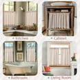 thumbnail image 4 of Striped Linen Kitchen Curtains 36 Inches Christmas Tier Curtains Farmhouse Modern Cafe Style Small Window Treatments Airy Light Filtering Rod Pocket for Living Room Bathroom 2 Panels Candy, 4 of 8