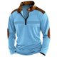 thumbnail image 1 of Sudadera sin capucha para hombre, informal, de color liso, con tejido sin capucha, para mantener el calor, con capucha, de manga larga, de poliéster, 1 of 5