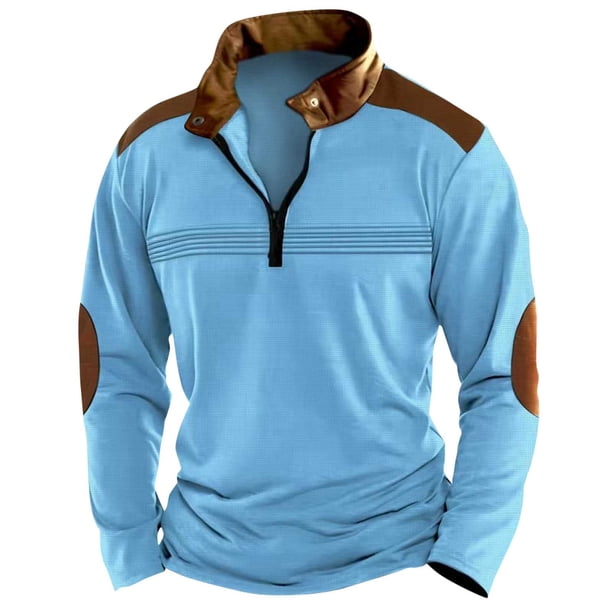 Sudadera sin capucha para hombre, informal, de color liso, con tejido sin capucha, para mantener el calor, con capucha, de manga larga, de poliéster