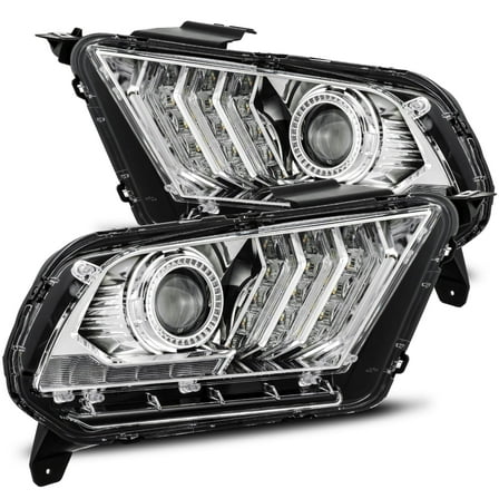 AlphaRex 10-12 Ford Mustang LUXX-Series LED Projector Headlights Chrome