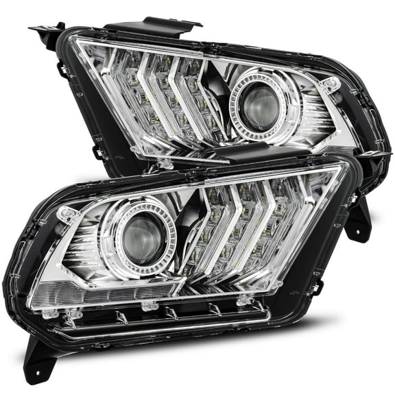 AlphaRex 10-12 Ford Mustang LUXX-Series LED Projector Headlights Chrome