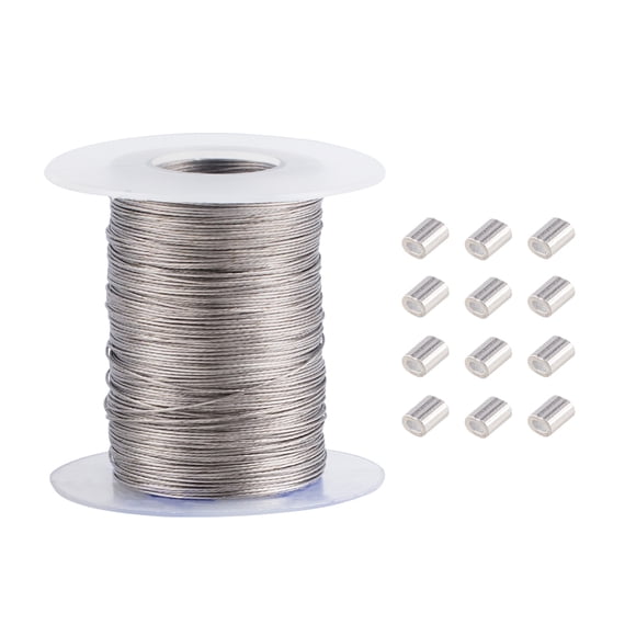 304 Stainless Steel Wire Rope Jewelry DIY Making Material Stainless Steel Color 0.5mm about 100m/roll