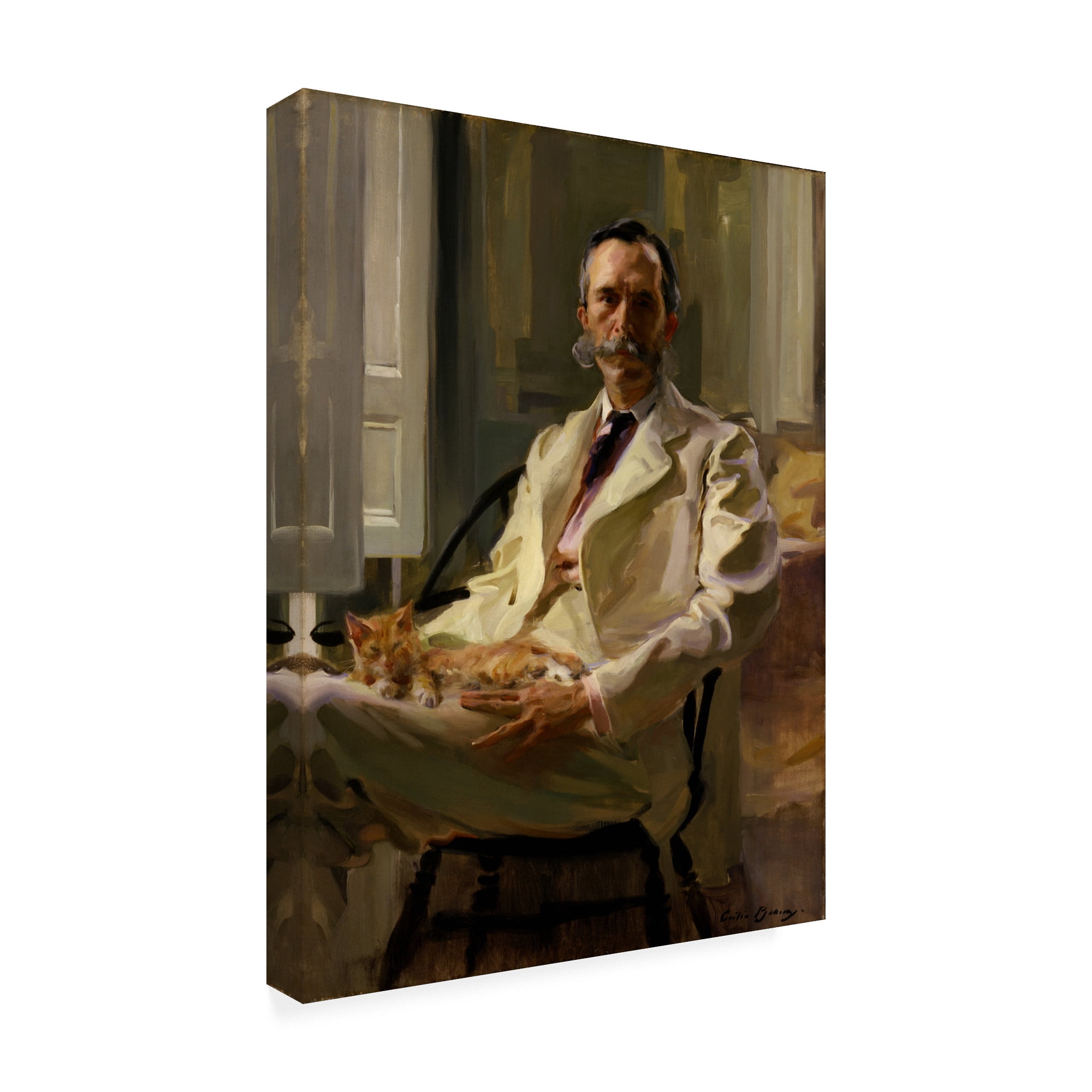 Cecilia Beaux 'Man with the Cat' Canvas Art