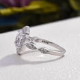 thumbnail image 2 of Dash Jewel 14K White Gold Plated 2 Ct Diamond Engagement Ring - Oval Cut Simple Floral Halo Design - Stunning Choice for Your Special Day - Make Every Moment Sparkle with Elegance Ring for Her, 2 of 3