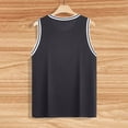 thumbnail image 6 of Striped Tank Top Men Ribbed Sleeveless T Shirts Color Block Trim Slim Fit Tank Top Workout Basketball Gym Shirt With Curved Hem M Gray, 6 of 7
