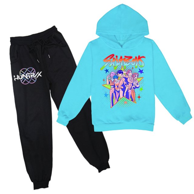 Pop cazadora para niña Demo-n Hooded Sweatshirt Set Hunters,Rumi,Mire Zoeyy Kids Long Sleeve Hooded Sweatshirt,HUNTR/X Print,Girls' Fashion Casual Long Sleeve Printed Crew Neck Sweatshirt Top