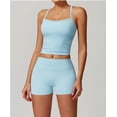 thumbnail image 2 of PISONIC Women 2 Pieces Workout Sets Tank Tops and High Waist Booty Lifting Shorts Gym Sets, 2 of 6
