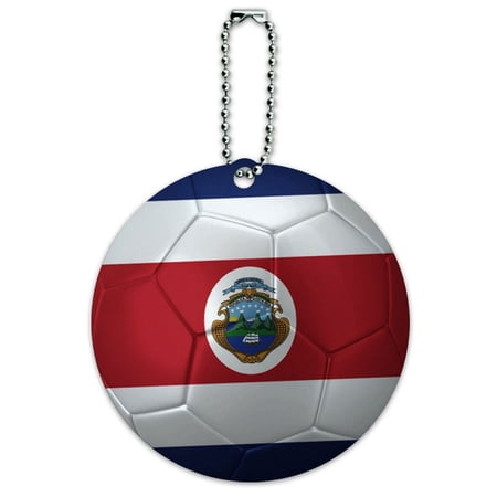 Graphics and More Costa Rica Flag Soccer Ball Futbol Football Round ID Card Luggage Tag