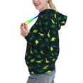 thumbnail image 2 of Uemuo Dinosaurs Pattern Women's Hoodie with Eye-catching Drawstrings- Casual Pullover Hoodie with Kangaroo Pocket, Stylish Hooded Sweatshirt-Small, 2 of 7