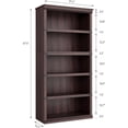 thumbnail image 2 of Jojoka 5 Tier Bookcase, Farmhouse Book Shelf with Storage Open Display Bookshelves, 67.4" Tall Book Case Wooden 5 Shelf Bookcase Home Decor Furniture for Home Office, Living Room, Bed Room - Cherry, 2 of 7