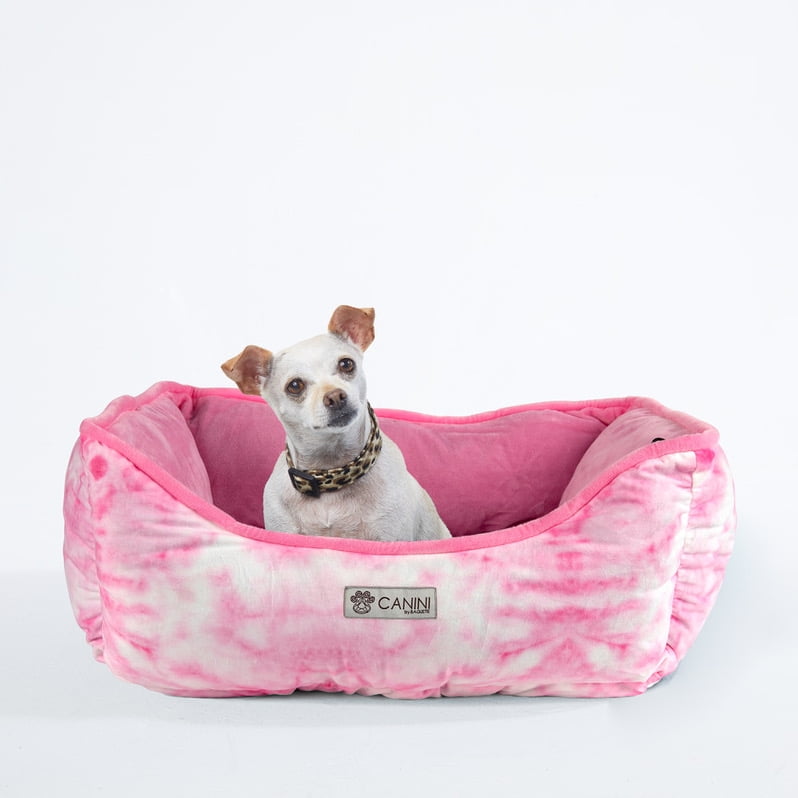 pink soft dog bed