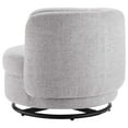 thumbnail image 4 of Armchair Swivel Accent Chair, Black Grey Gray, Fabric, Modern Contemporary, Living Lounge Cafe Room Hotel Lobby Hospitality, 4 of 7