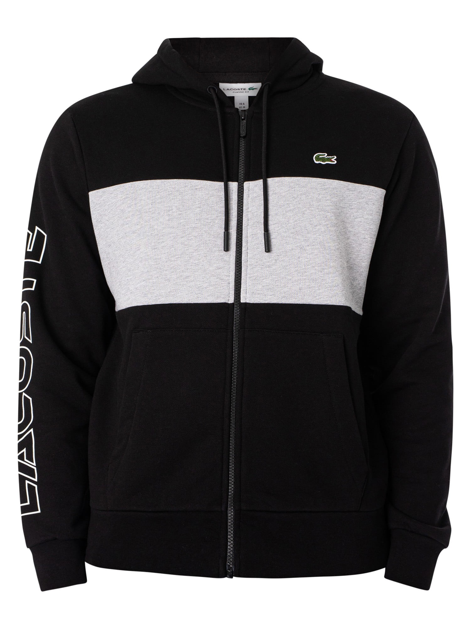 Lacoste Panelled Zip Hoodie Black Walmart