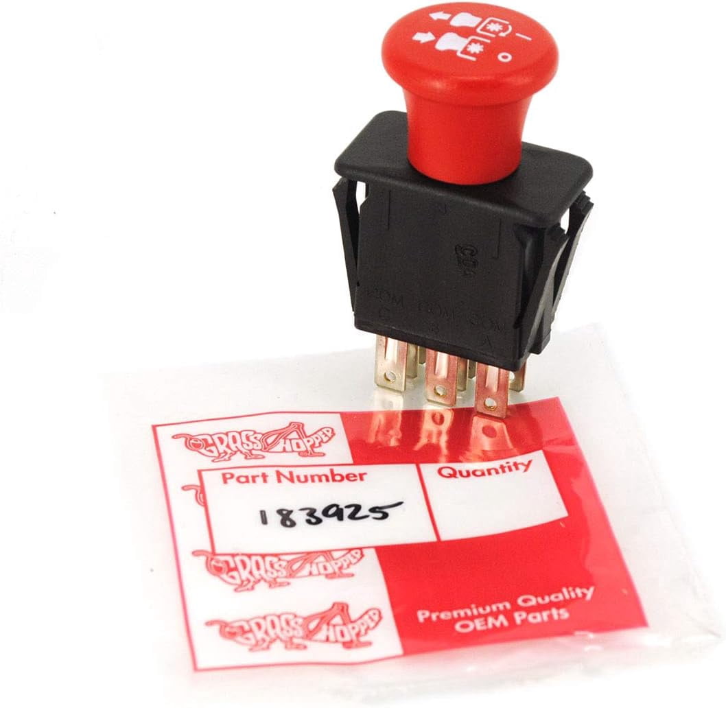 Grasshopper Mower Push/Pull PTO Switch, Engages PTO Shaft Clutch and Clutch Assembly on FrontMount Mowers, Genuine Replacement Part, OEM 183925