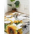 thumbnail image 3 of Sunflower Bee Suqare Tablecloth - 60 x 60 Inch, Vintage Yellow Floral Farmhouse Watercolor Waterproof & StainResistant Tablecloth, Oil-proof Table Cover for Dining/Party/Wedding/Camping/Buffet, 3 of 9