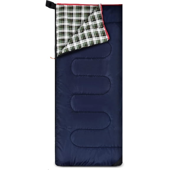 REDCAMP Cotton Flannel Sleeping Bag for Camping Backpacking, Adults Cold Weather Envelope Sleeping Bags with 2lbs Filling