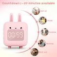 thumbnail image 3 of Reloj despertador para niños, reloj despertador digital para niños, lindo reloj despertador de conejito, luz de noche con USB, reloj despertador para niños para dormitorio (rosa), 3 of 5