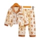 thumbnail image 2 of Conjunto de ropa de hogar para niños con cárdigan de solapa con contraste de otoño, pijama de algodón de licra para niños y niñas, ropa de habitación con aire acondicionado de verano, 2 of 3