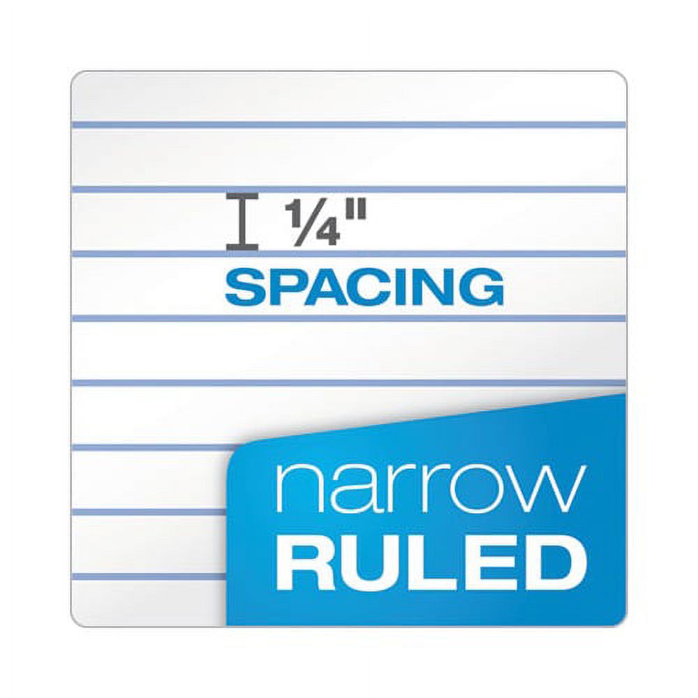 Double Docket Ruled Pads Narrow Rule, 8.5 x 11.75, White, 100 Sheets, 4/Pack
