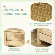 PawHut Extra Large Wooden Hamster Cage with Seesaw, Small Animal Habitat