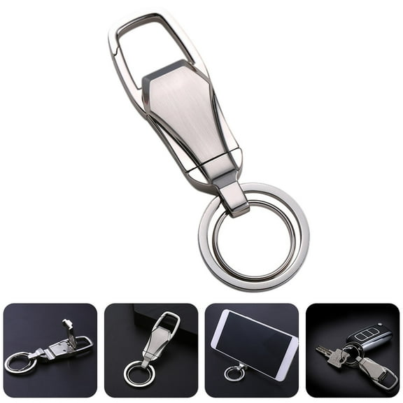 LOLIPPYY 1Pc Metal Key Chain for Man with Silver Phone Bracket Key Holder