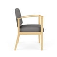 thumbnail image 2 of Amherst Wood Reception Waiting Oversize Guest Chair / Natural Wood / Light Gray, 2 of 5