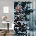 thumbnail image 2 of Orinice Christmas Tree Snow Park Bathroom Decor Set Colorful Luxurious Graphic Print Polyester Fabric Shower Curtain Set with Hooks 69x72, 2 of 7