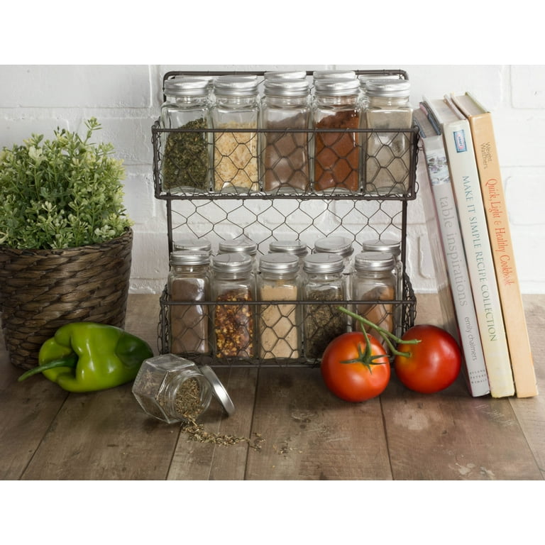Design Imports Double Wide 2 Row Chicken Wire Spice Rack Walmart