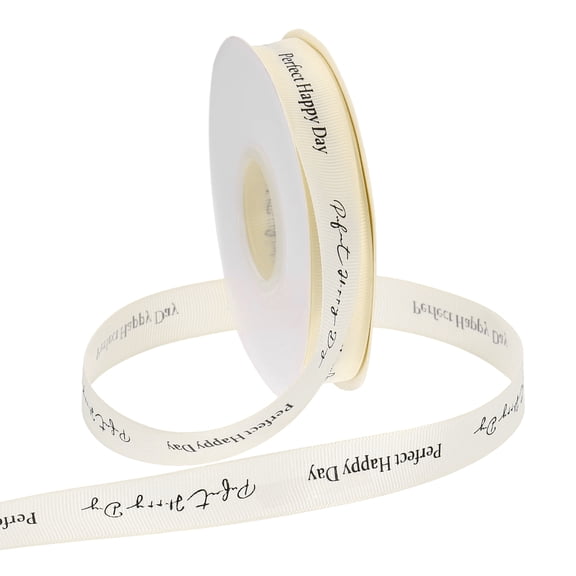 Uxcell Personalized Grosgrain Ribbon 0.6" x 40 Yards Polyester Ribbon Cream