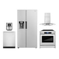 thumbnail image 1 of 5 Piece Kitchen Package with 30" Freestanding Electric Range 30" Wall Mount Range Hood 24" Built-in Fully Integrated Dishwasher Side-by-Side Refrigerator & 5.5L Electric Hot Air Fryer, 1 of 1