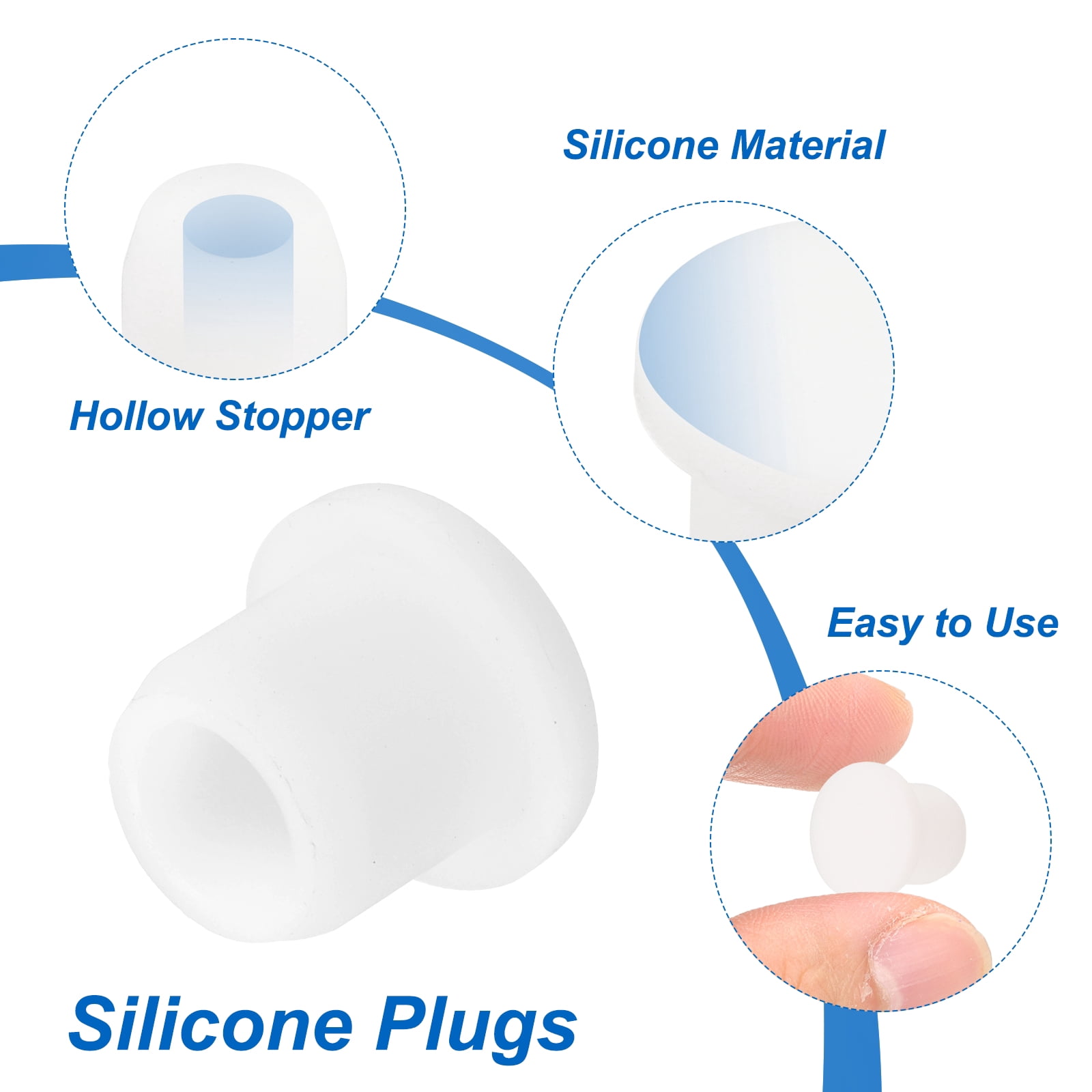 Unique Bargains Reusable Solid Silicone Stopper Replacement Plug for Salt Shakers 0.39"