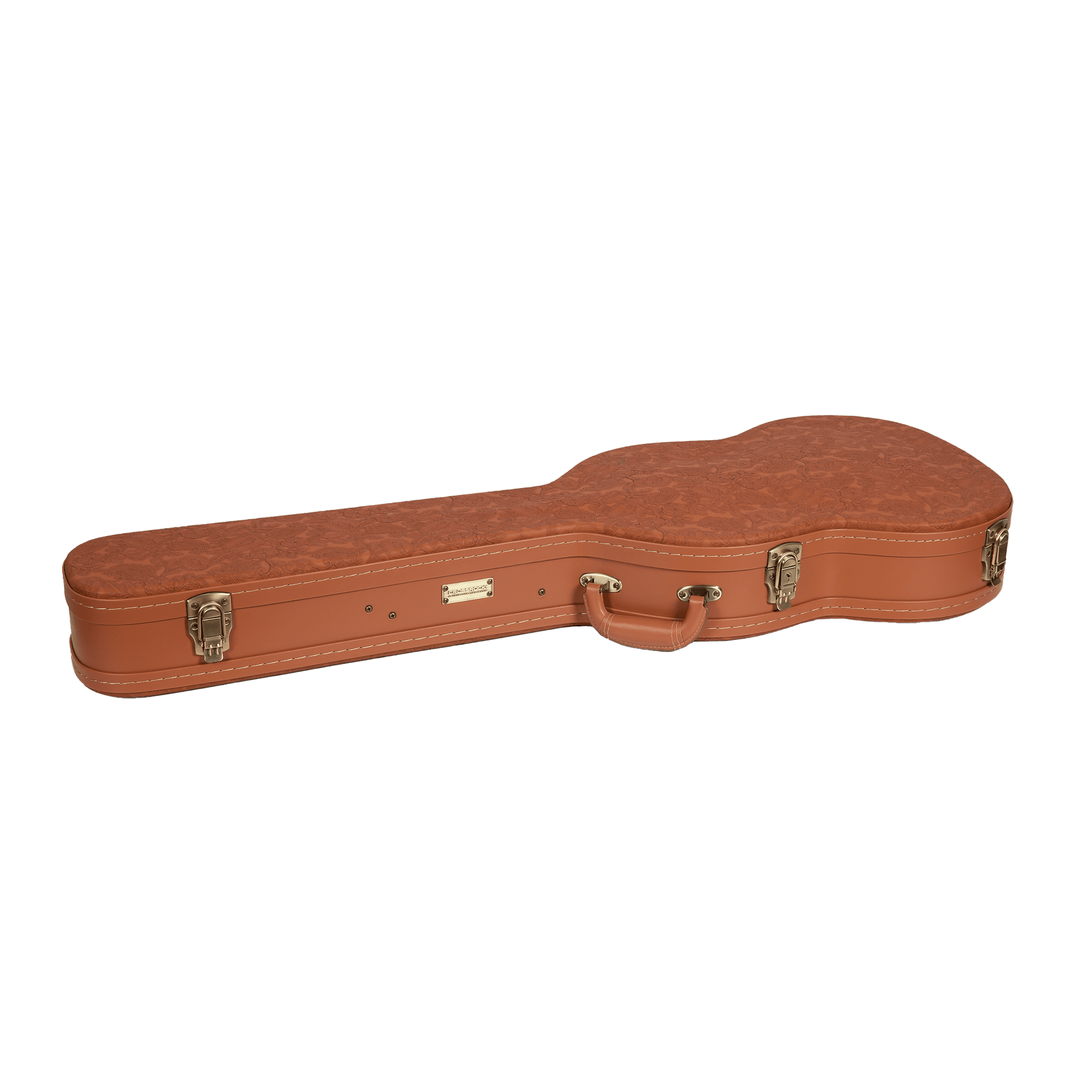 Crossrock Relief Series - Premium Wooden Case for SG Electric Guitars, featuring a Highly Textured Surface and Mink Imitation Fleece Interior - Red Wood