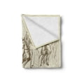 thumbnail image 2 of Vintage Woman Soft Flannel Fleece Blanket, Vintage Luna Park Themed Sketch with Merry Go Round and Ferris Wheel, Cozy Plush for Indoor and Outdoor Use, 70" x 90", Brown and Eggshell, by Ambesonne, 2 of 6
