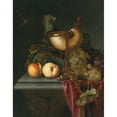 thumbnail image 2 of Abraham de Lust 12x14 Gold Ornate Wood Frame and Double Matted Museum Art Print Titled - Still Life with a Nautilus Cup, Grapes and Peaches, 2 of 4